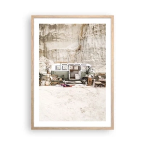 Póster en marco roble claro - Hora de empezar el viaje - 50x70 cm