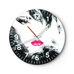 Reloj de pared - Reloj de vidrio - ¡Cuidado! Femme fatale - 30x30 cm