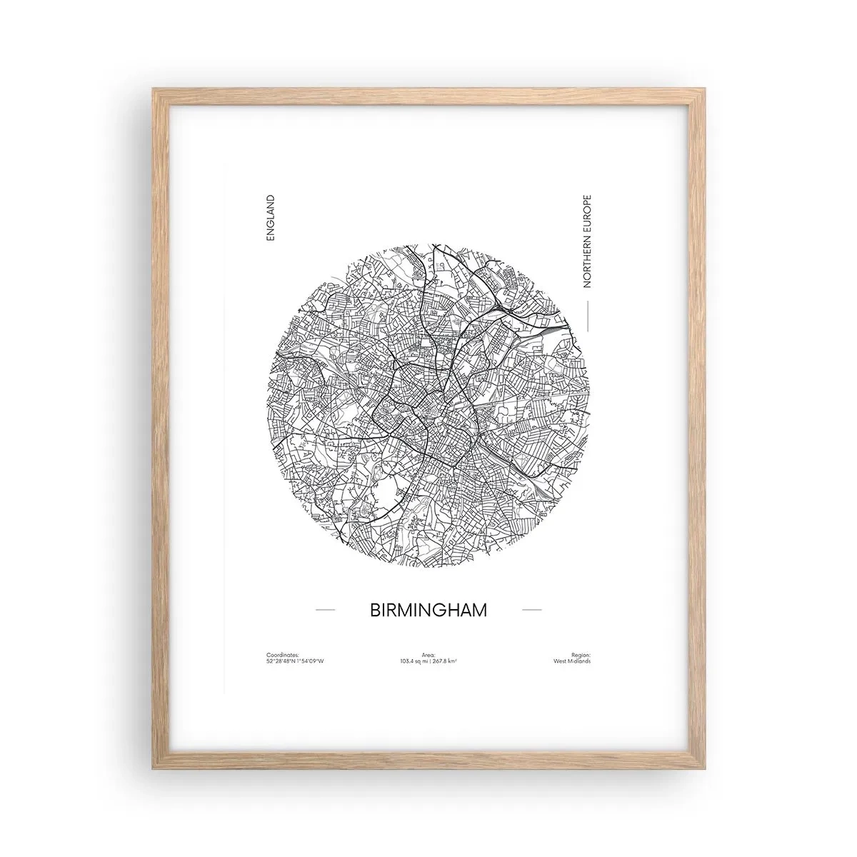 Póster en marco roble claro - Anatomía de Birmingham - 40x50 cm