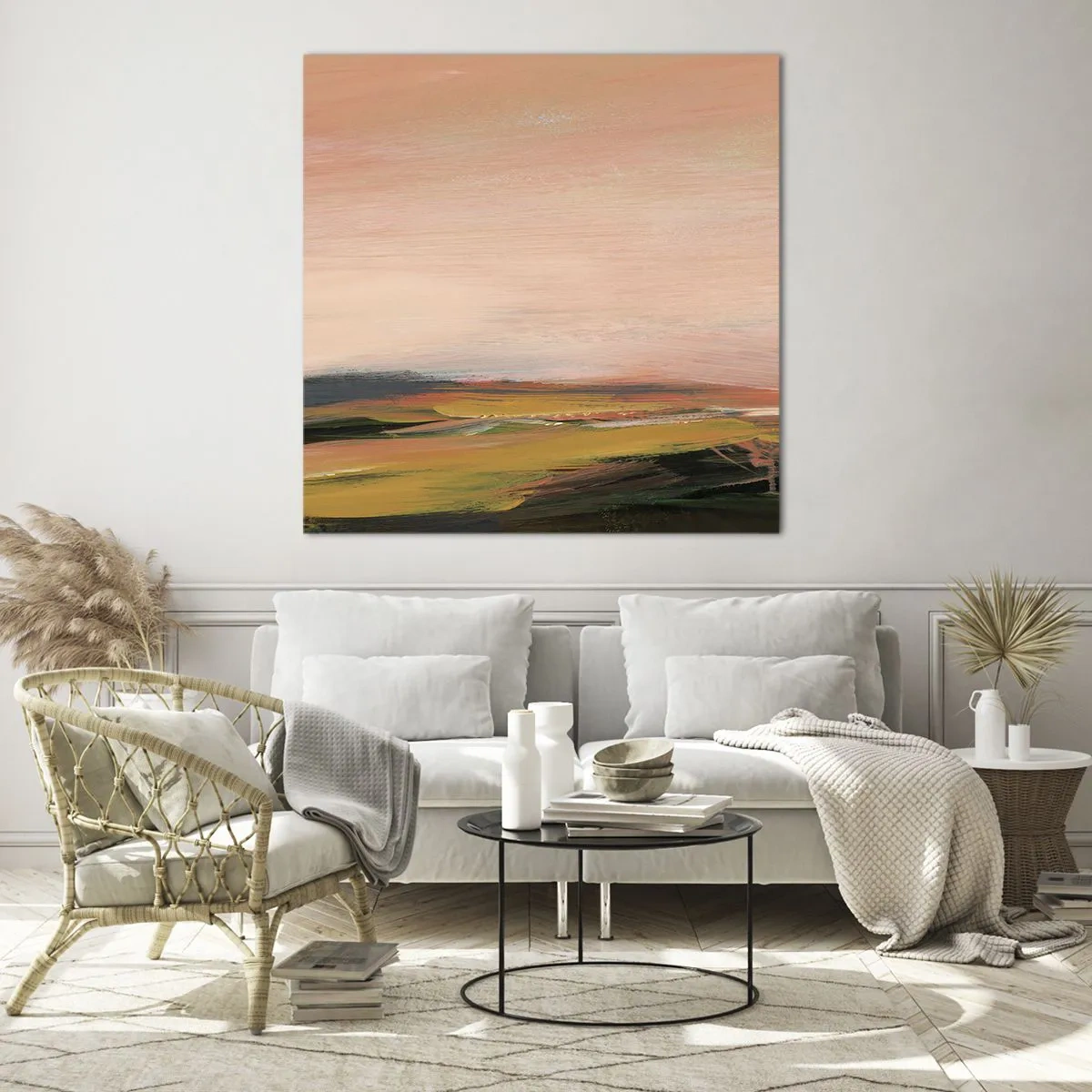 Cuadro sobre vidrio - Impresiones sobre Vidrio - En tono rosa - 50x50 cm