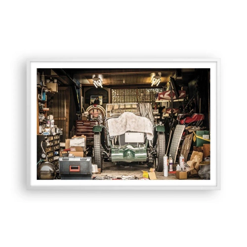 Póster en marco blanco - Volver al pasado - 91x61 cm