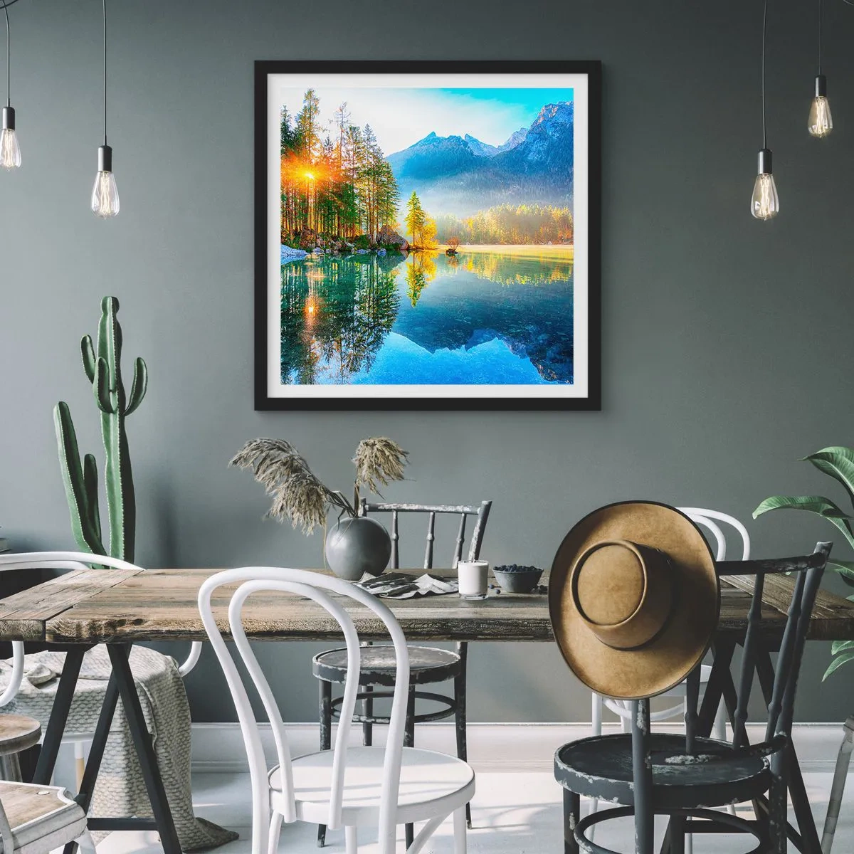 Póster en marco negro - Majestuosidad y dulzura - 30x30 cm