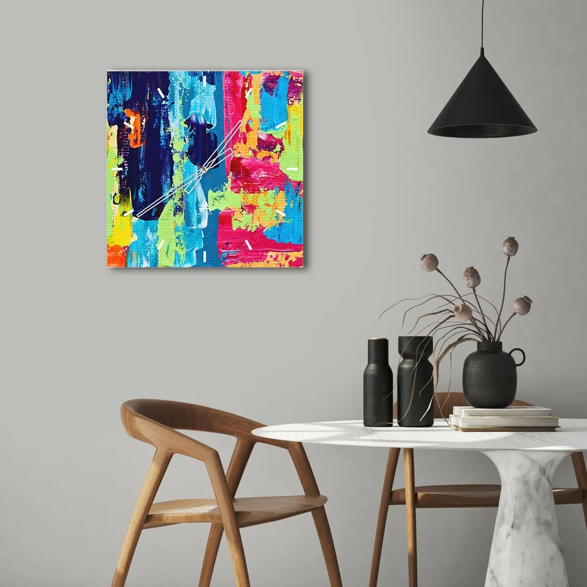 Reloj de pared - Reloj de vidrio - ¡La vida es hermosa! - 30x30 cm