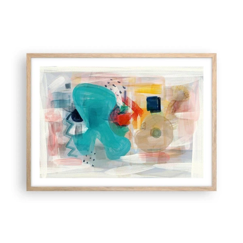 Póster en marco roble claro - Un juego de colores - 70x50 cm
