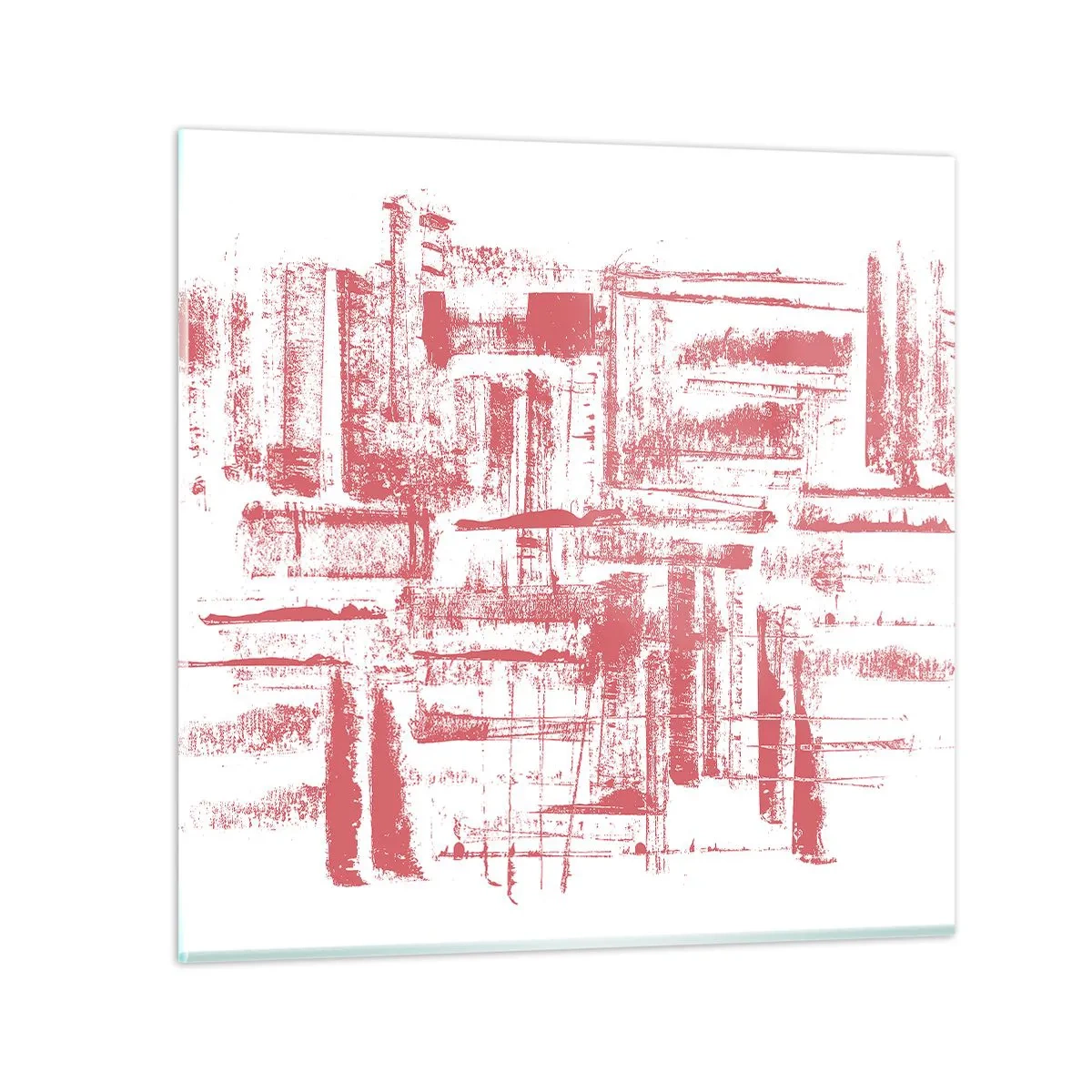 Cuadro sobre vidrio - Impresiones sobre Vidrio - Ciudad roja - 40x40 cm