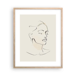 Póster en marco roble claro - Líneas que muestran seguridad - 40x50 cm