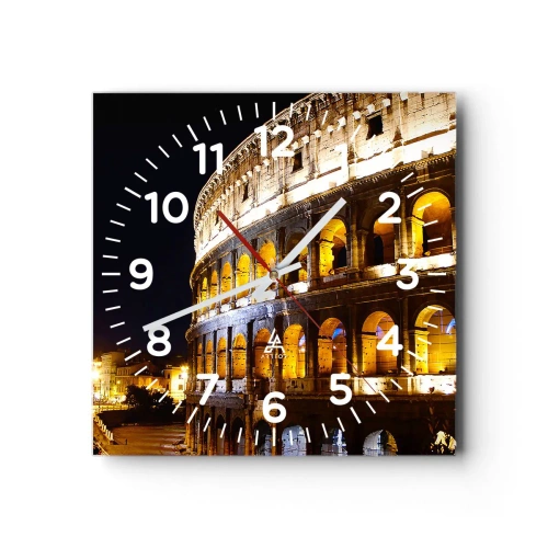 Reloj de pared - Reloj de vidrio - Los juegos están a punto de comenzar - 40x40 cm