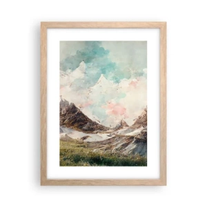 Póster en marco roble claro - Filos rocosos - 30x40 cm