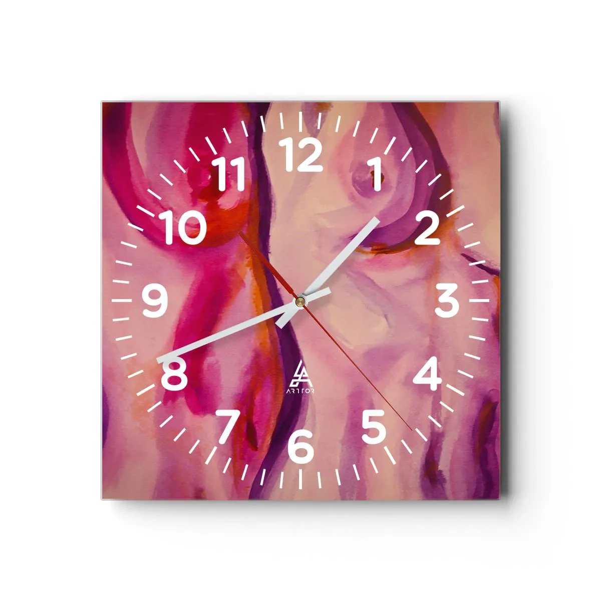 Reloj de pared - Reloj de vidrio - Una oda a la feminidad - 40x40 cm