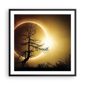 Póster en marco negro - Eclipse total - 60x60 cm