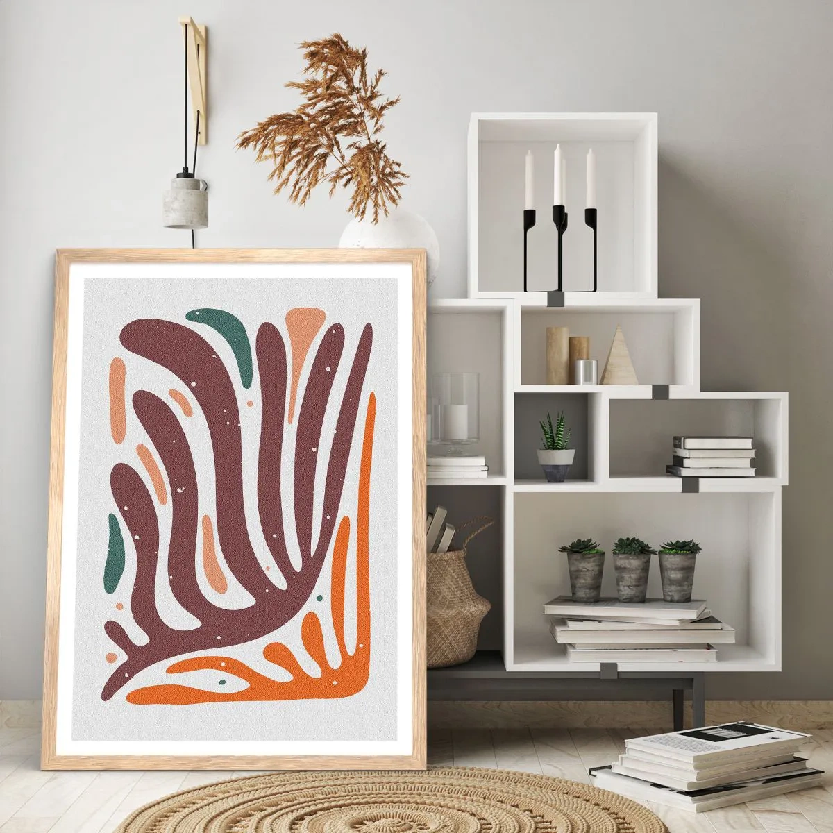 Póster en marco roble claro - Composición orgánica - 30x40 cm