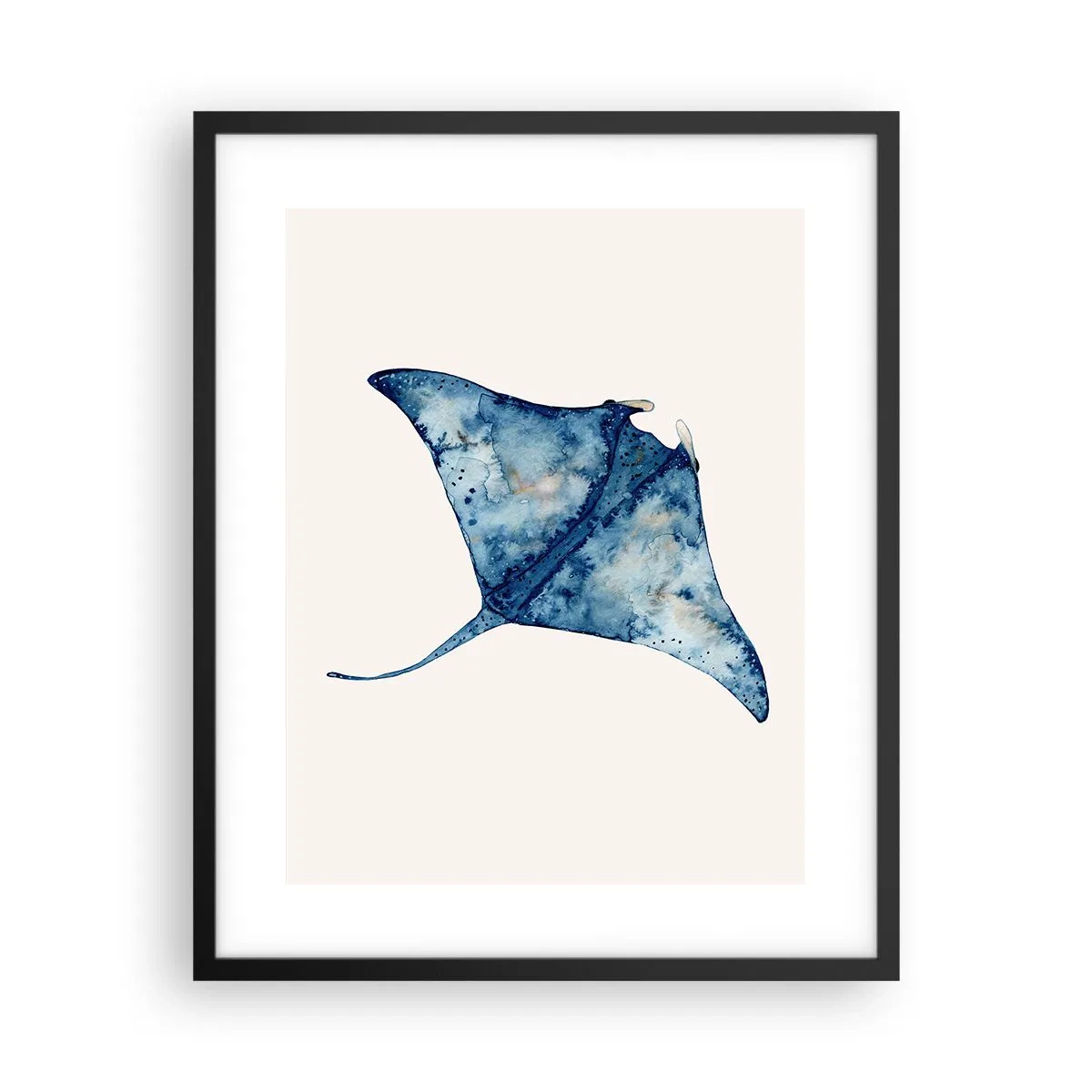Póster en marco negro - La vida en azul - 40x50 cm