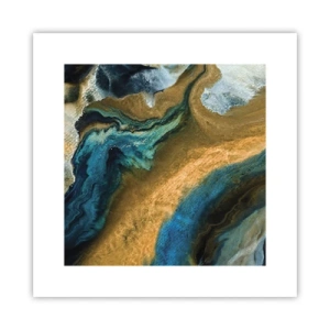 Póster - Azul - amarillo - influencia mutua - 30x30 cm