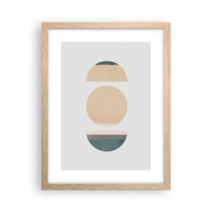 Póster en marco roble claro - Círculo tras círculo - 30x40 cm