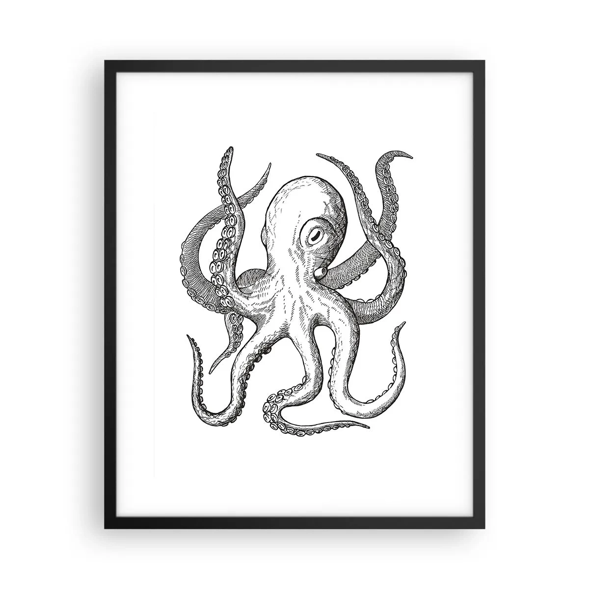 Póster en marco negro - Bailando con olas - 40x50 cm