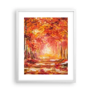 Póster en marco blanco - Bosque de cobre - 40x50 cm