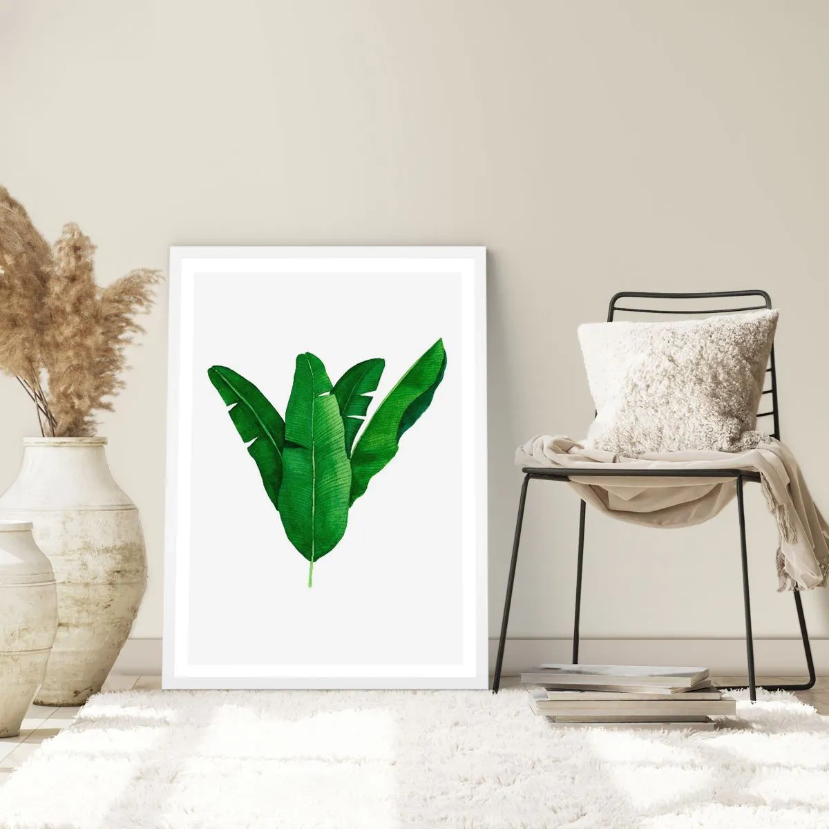 Póster en marco blanco - Simetría verde - 40x50 cm