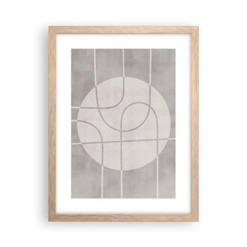 Póster en marco roble claro - Circular y rectilíneo - 30x40 cm