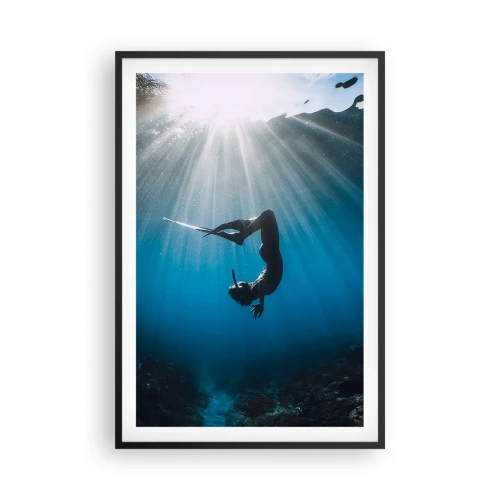 Póster en marco negro - Danza subacuática - 61x91 cm