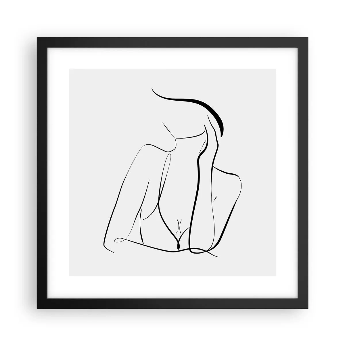 Póster en marco negro - En la ola de sueños - 40x40 cm
