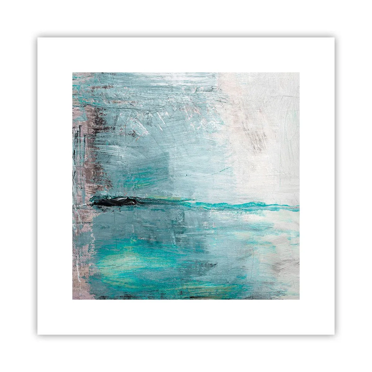 Póster - Horizontalmente sobre el azul - 30x30 cm