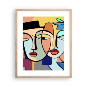 Póster en marco roble claro - Randez vous de Picasso - 40x50 cm