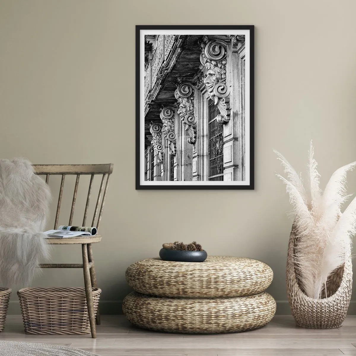 Póster en marco negro - La increíble Barcelona - 50x70cm - Barcelona alucinante - Decoración de pared moderna para salón y dormitorio ARTTOR