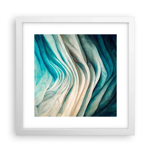 Póster en marco blanco - Azul insaciable - 30x30 cm