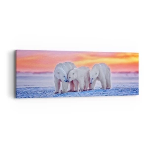 Cuadro sobre lienzo - Impresión de Imagen - Todo lo que necesitas es el calor de la familia - 90x30 cm