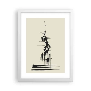 Póster en marco blanco - Abstracción apresurada - 30x40 cm