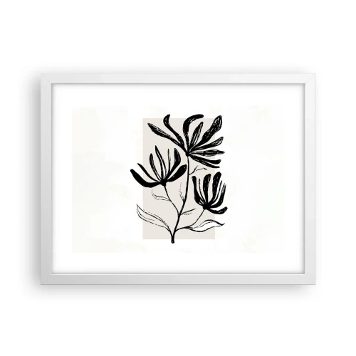 Póster en marco blanco - Esbozo para un herbario - 40x30 cm
