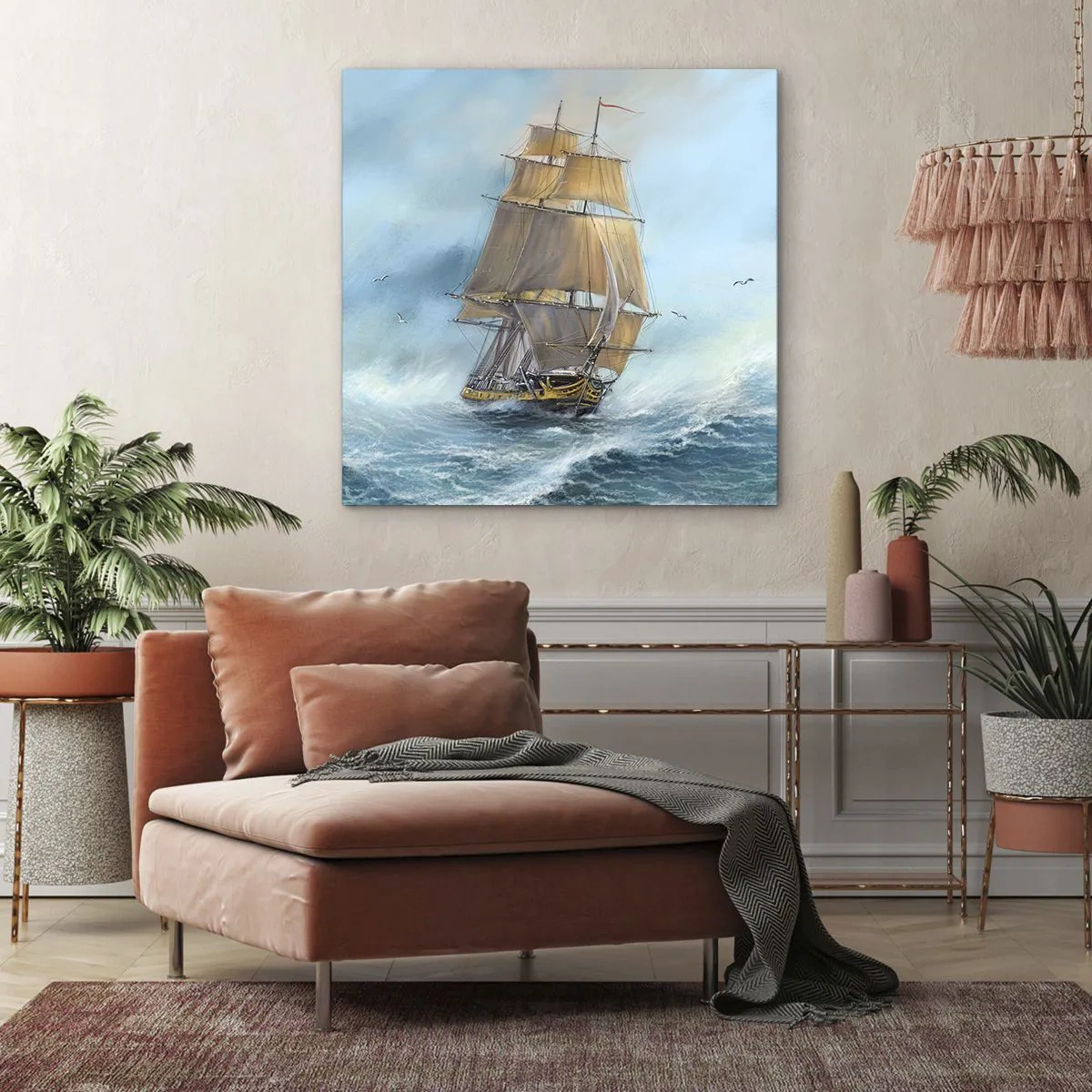 Cuadro sobre lienzo - Impresión de Imagen - Surcando las olas - 30x30 cm