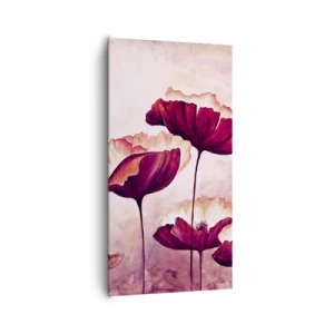 Cuadro sobre lienzo - Impresión de Imagen - Pétalo rojo y blanco - 65x120 cm