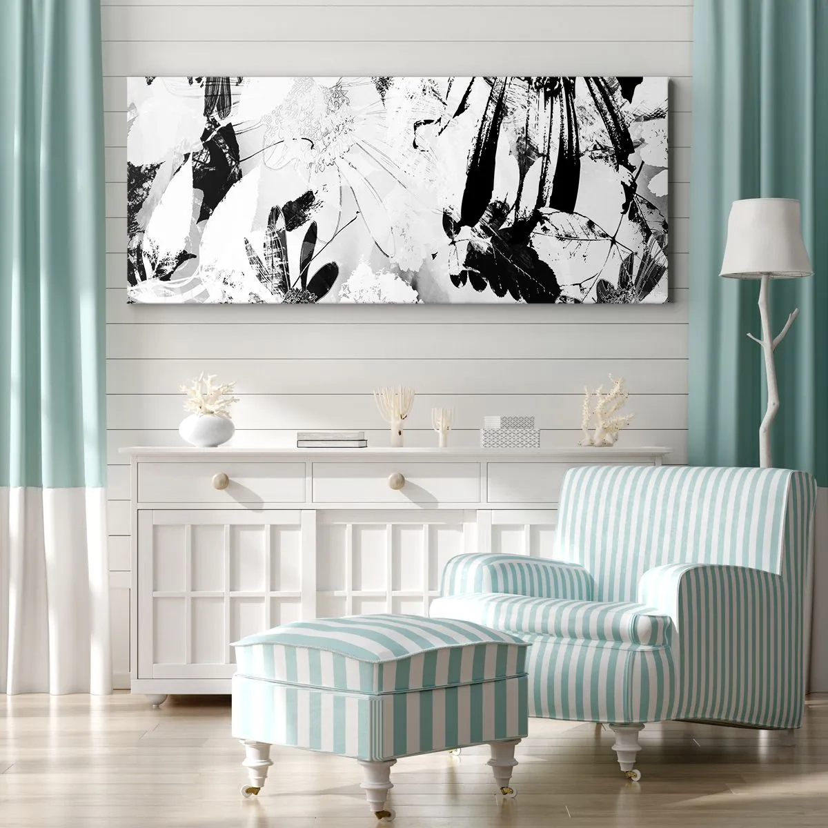 Cuadro sobre lienzo - Impresión de Imagen - Otoño en negativo - 100x40 cm