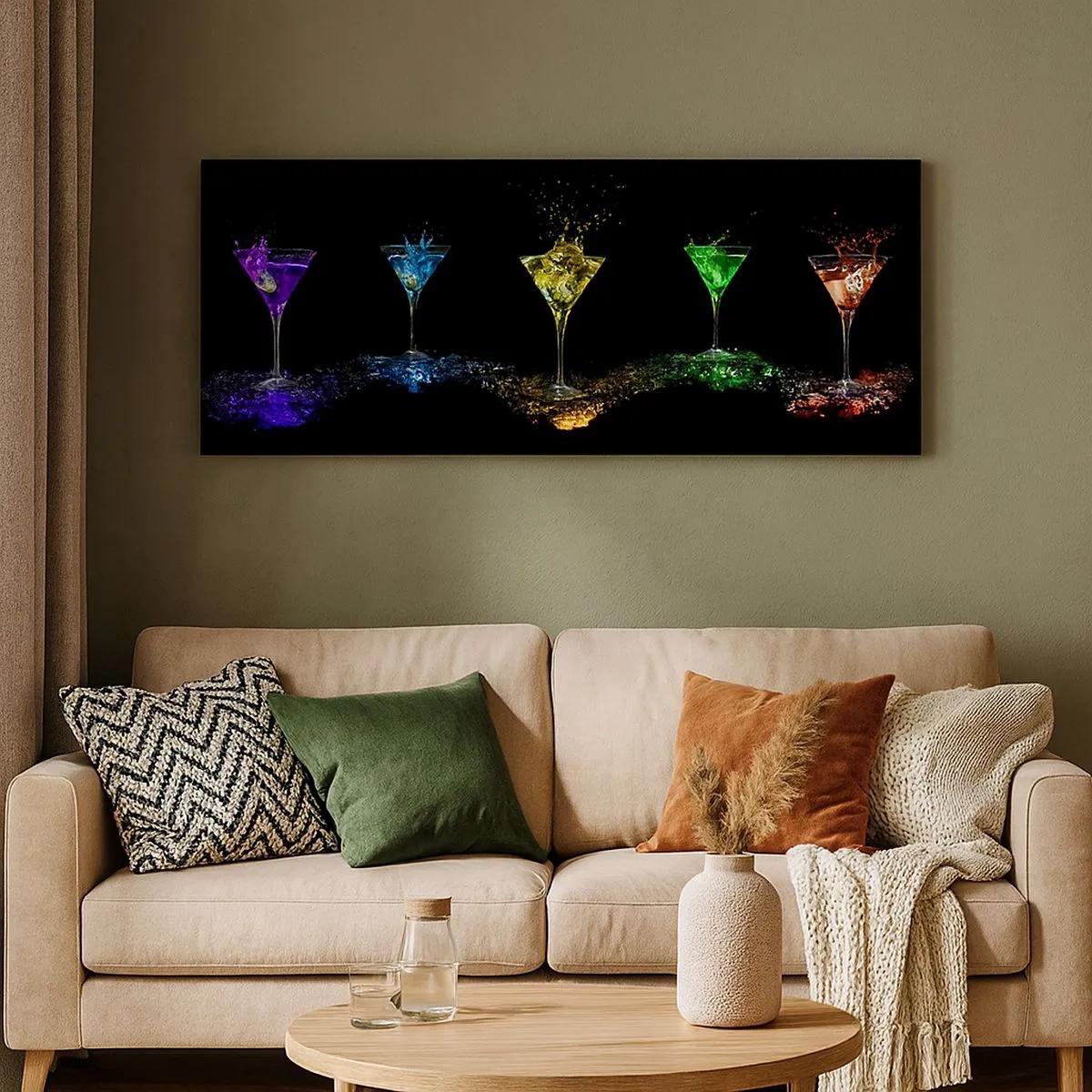 Cuadro sobre lienzo - Impresión de Imagen - Los colores de la alegría en una copa de cristal - 100x40 cm