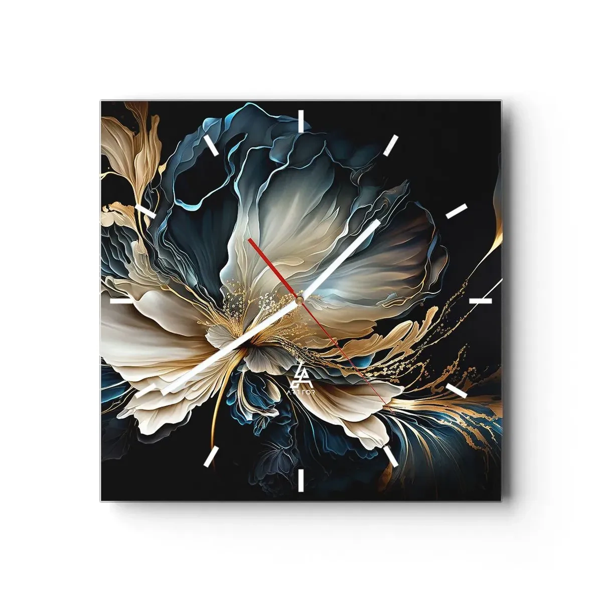 Reloj de pared - Reloj de vidrio - Flor de helecho de cuento - 40x40 cm