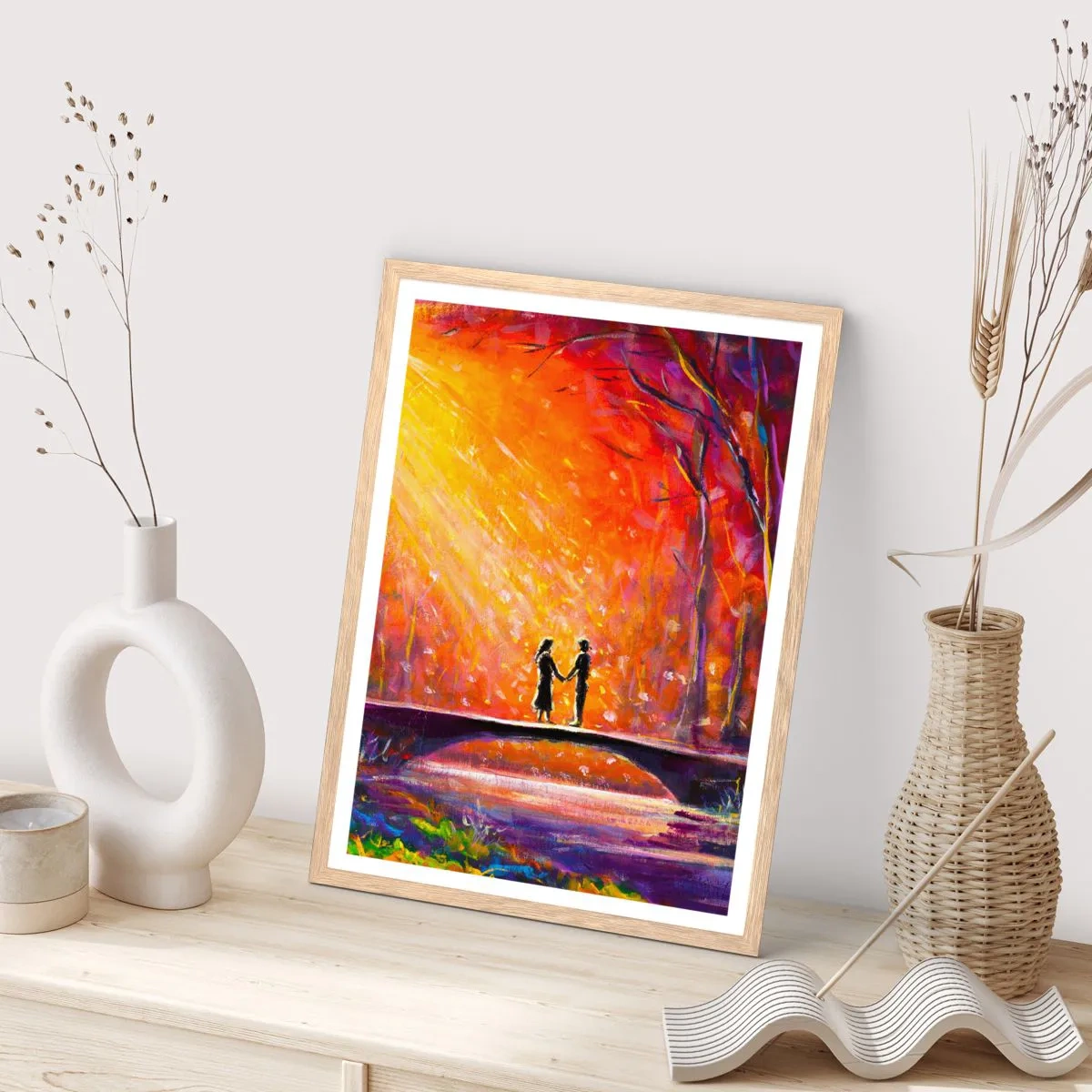 Póster en marco roble claro - El cielo también los ama - 61x91 cm