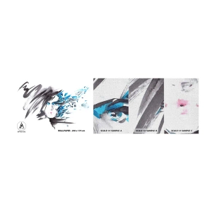 Muestra de fotomural Premium Canvas - Un sensual retrato en gris y azul - Mujer, cara de mujer, Abstracción - 100x30 cm