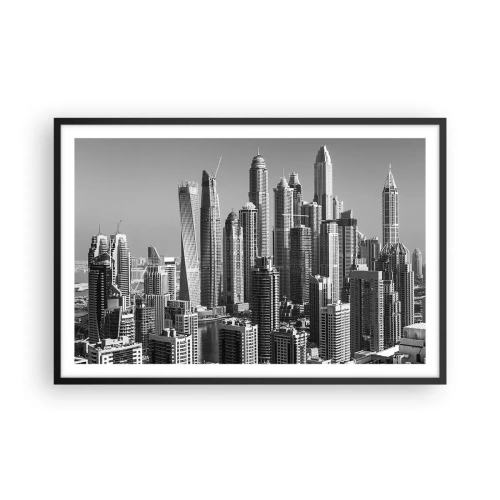 Póster en marco negro - Ciudad sobre el desierto - 91x61 cm