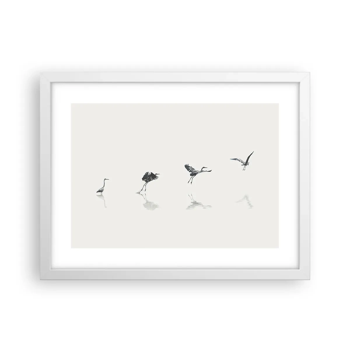 Póster en marco blanco - Cuatro sencillos pasos para despegar - 40x30 cm