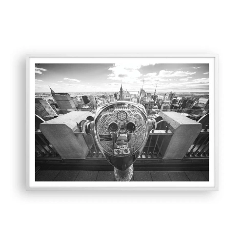Póster en marco blanco - Sobre la ciudad - 100x70 cm