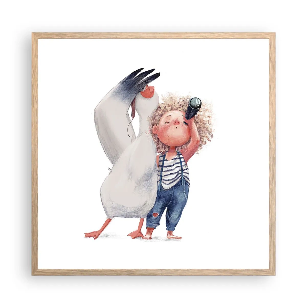 Póster en marco roble claro - Un plan para un gran viaje - 60x60 cm