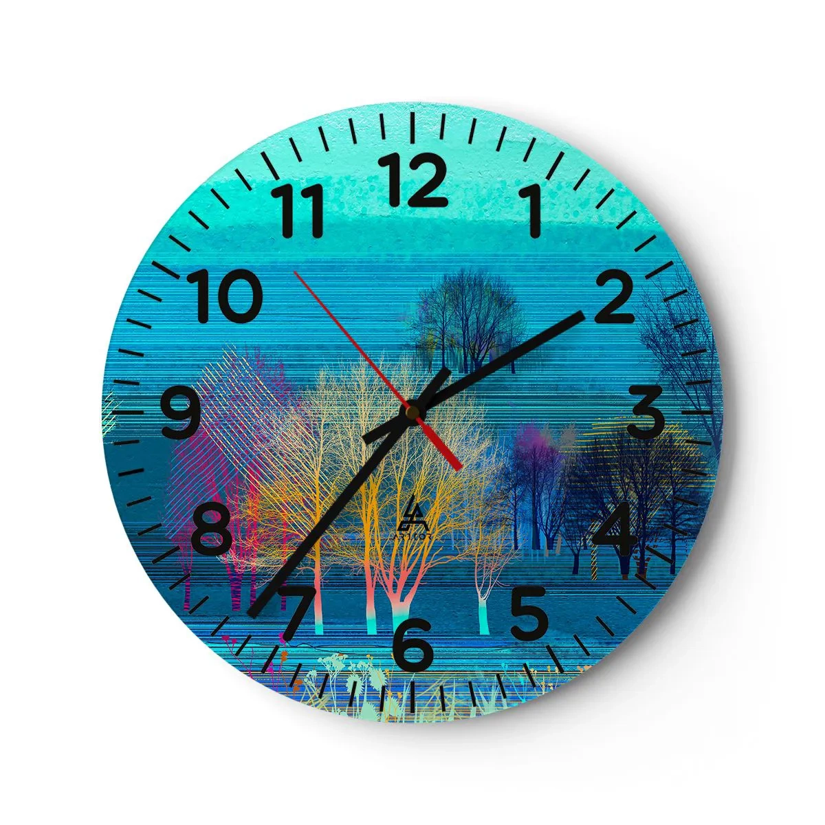 Reloj de pared - Reloj de vidrio - Un paisaje armónico - 30x30 cm