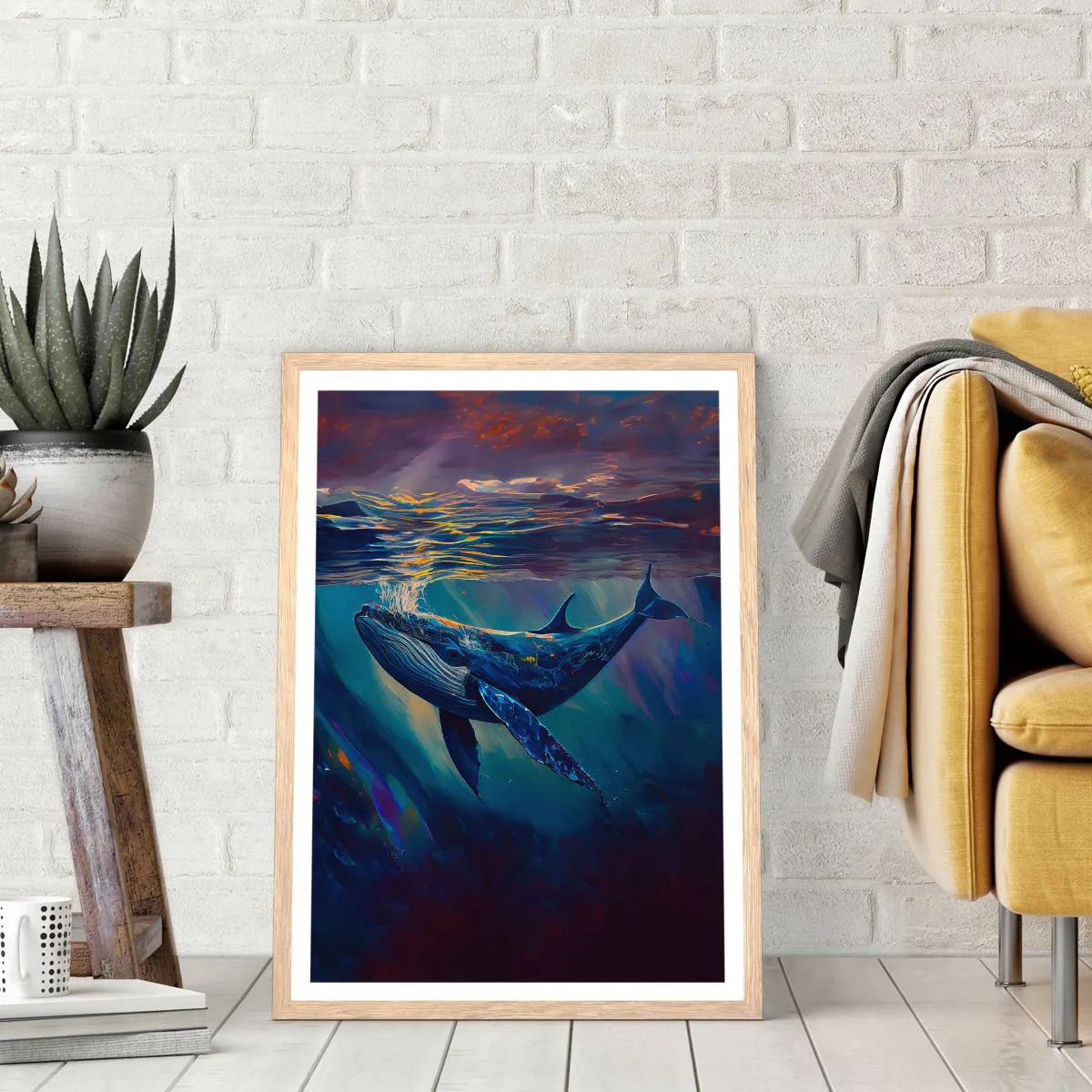 Póster en marco roble claro - Bienvenidos a mi mundo - 70x100 cm
