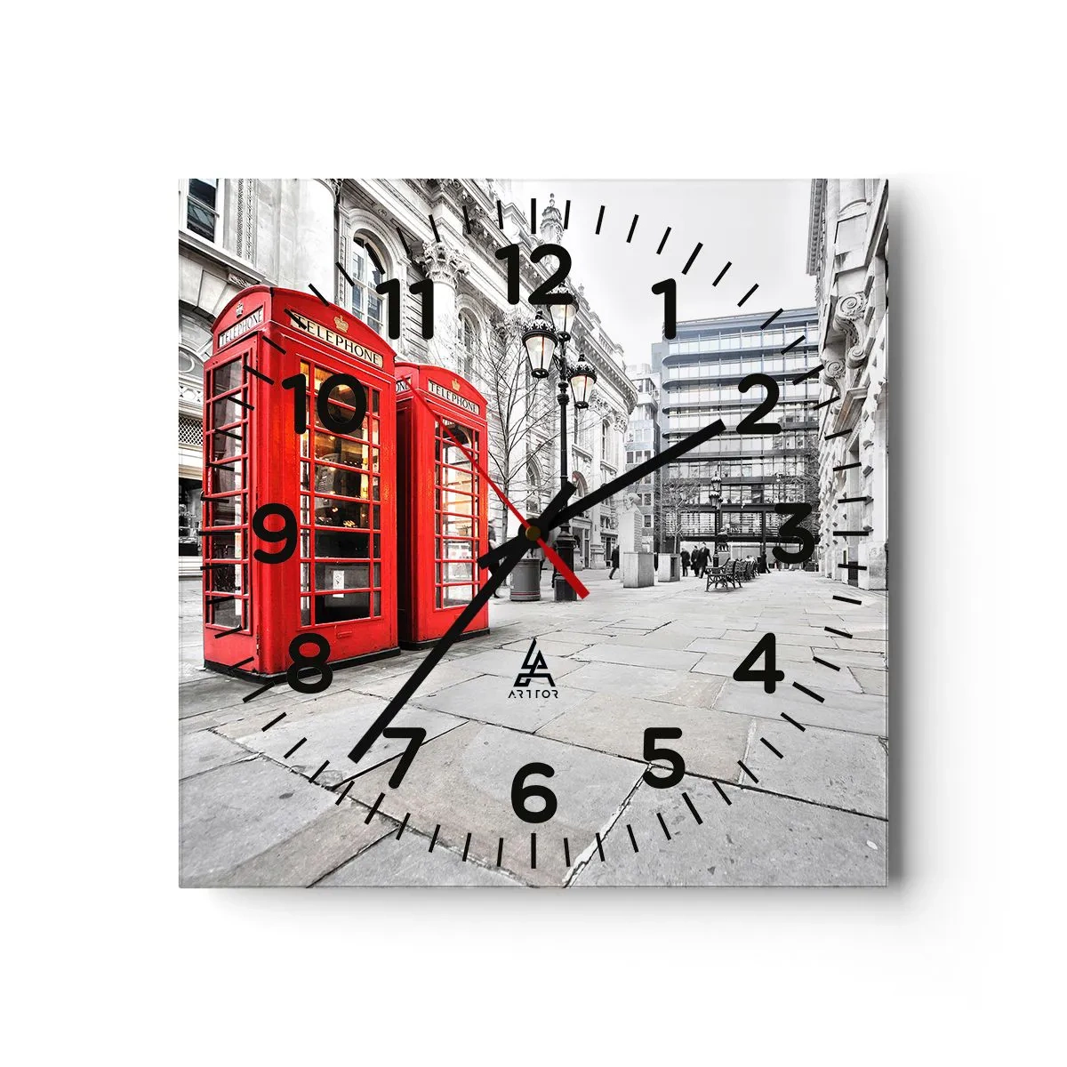 Reloj de pared - Reloj de vidrio - Bienvenido a Londres - 40x40 cm