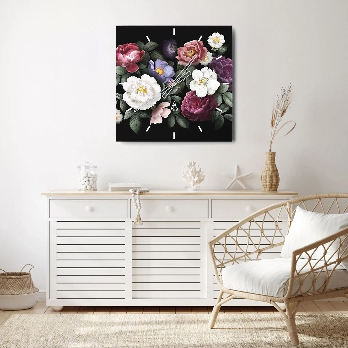 Reloj de pared - Reloj de vidrio - De un jardín inglés - 40x40 cm