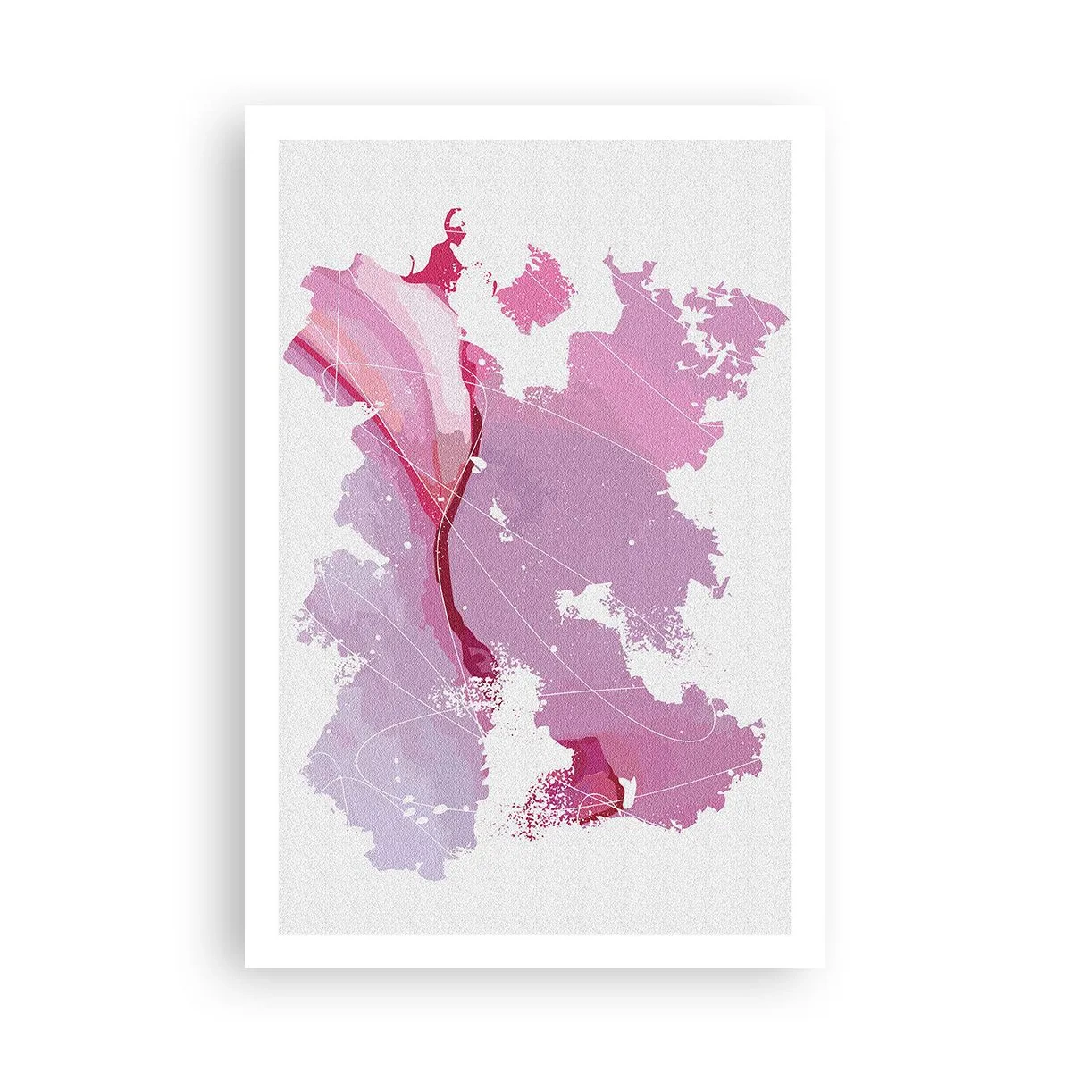 Póster - Mapa de un mundo rosa - 61x91 cm