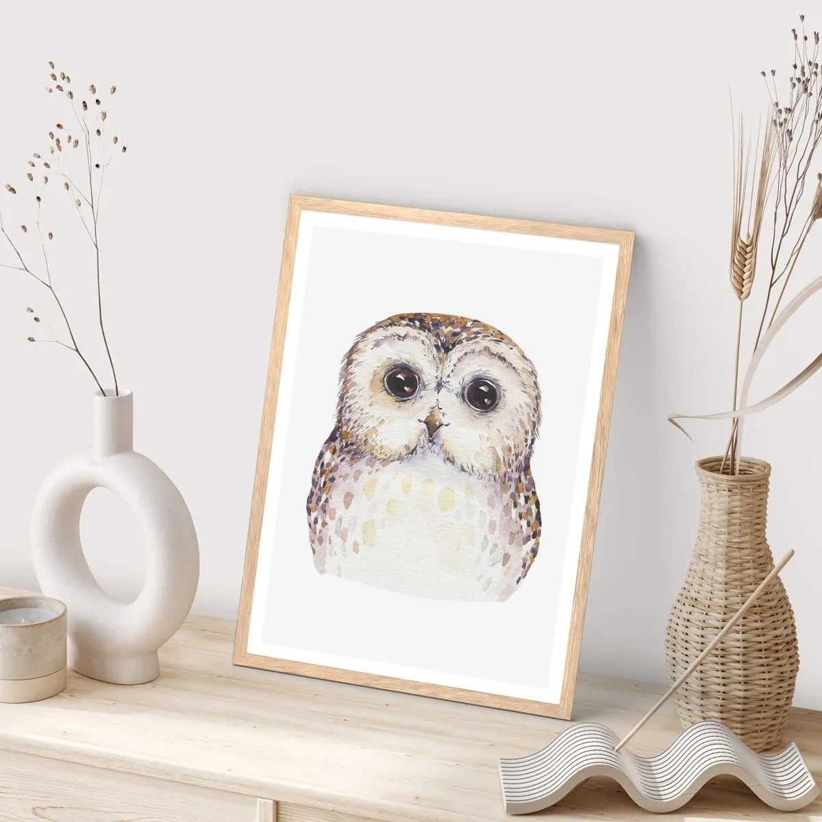 Póster en marco roble claro - Mírame a los ojos - 50x70 cm