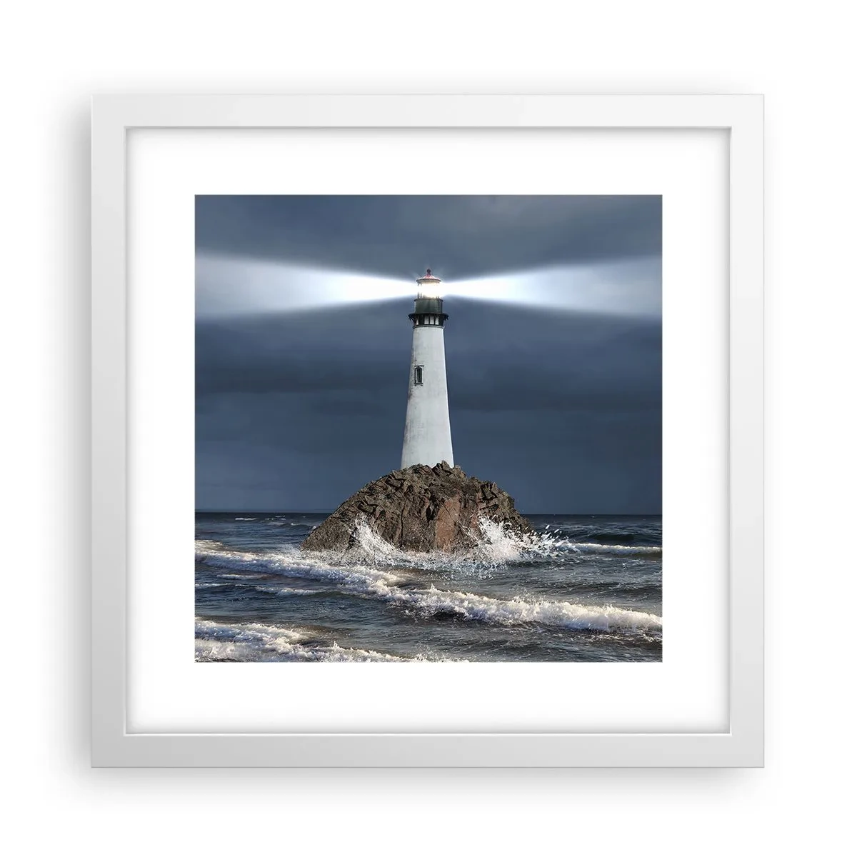 Póster en marco blanco - ¡Aquí... aquí... aquí! - 30x30 cm