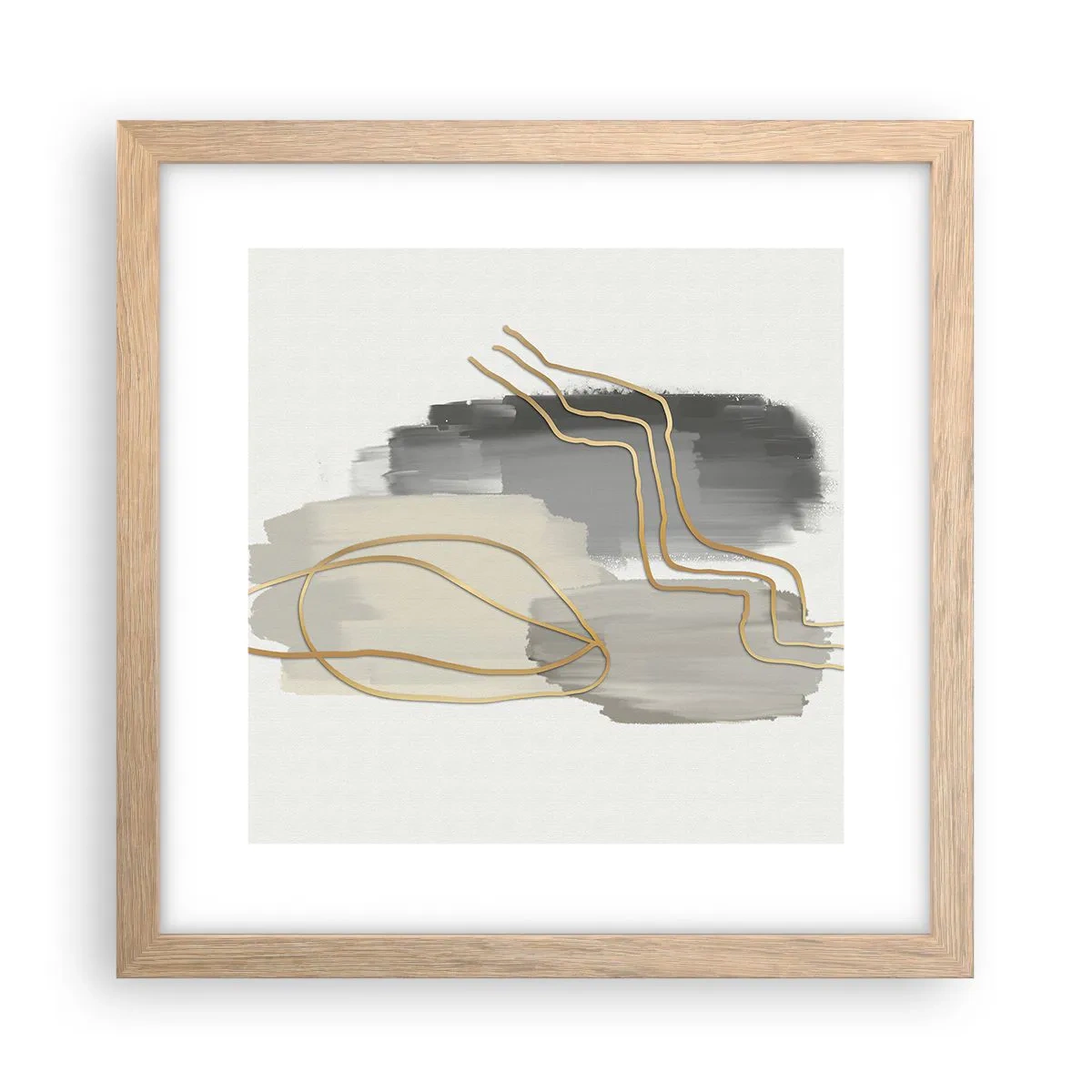 Póster en marco roble claro - Persistencia y movimiento - 30x30 cm